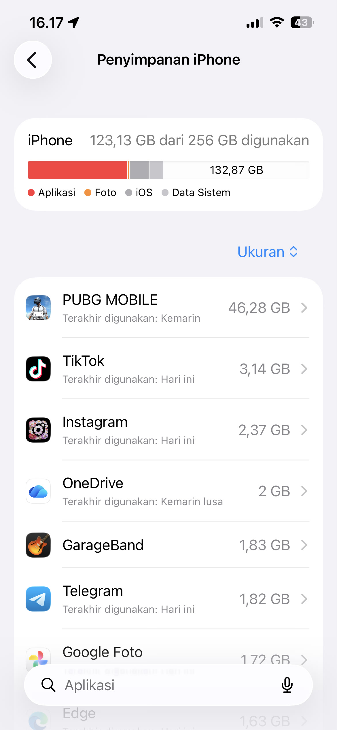 Penyimpanan iPhone