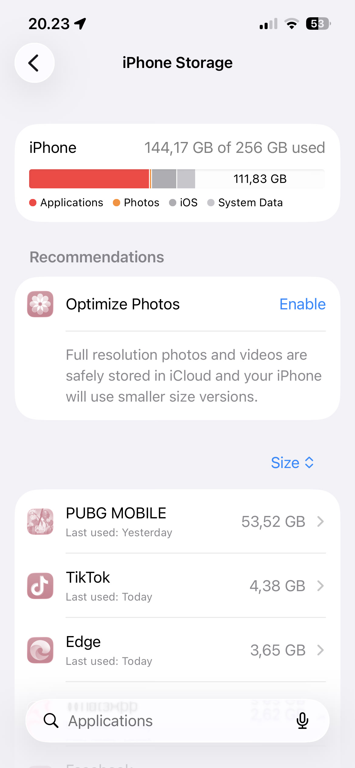 Penyimpanan iPhone