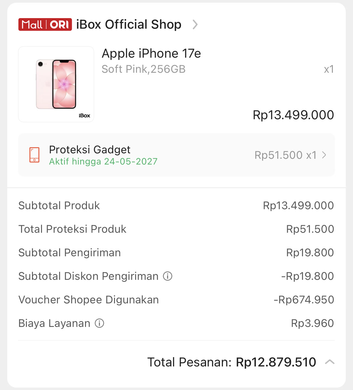 Pembelian di Shopee