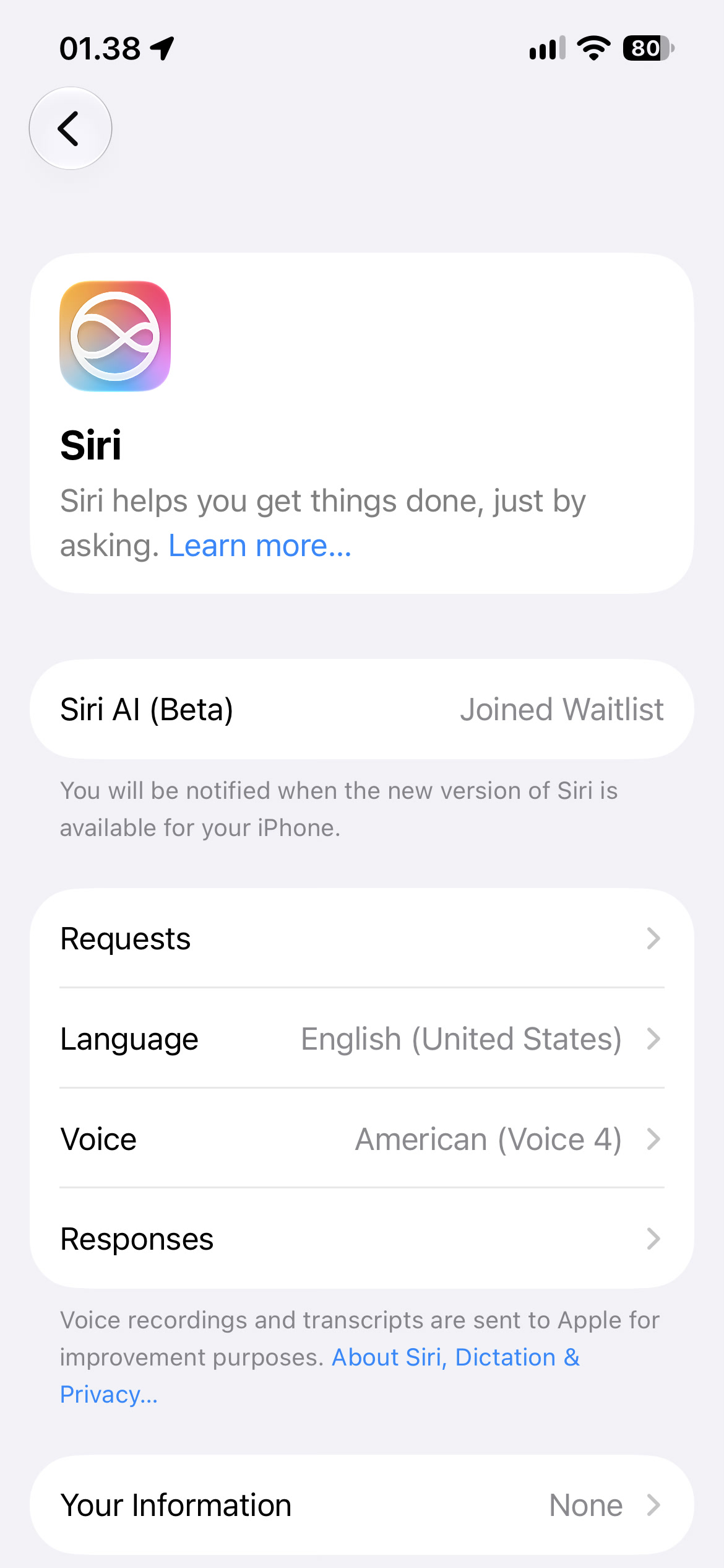 Siri sebelum pembaruan (masuk daftar tunggu)