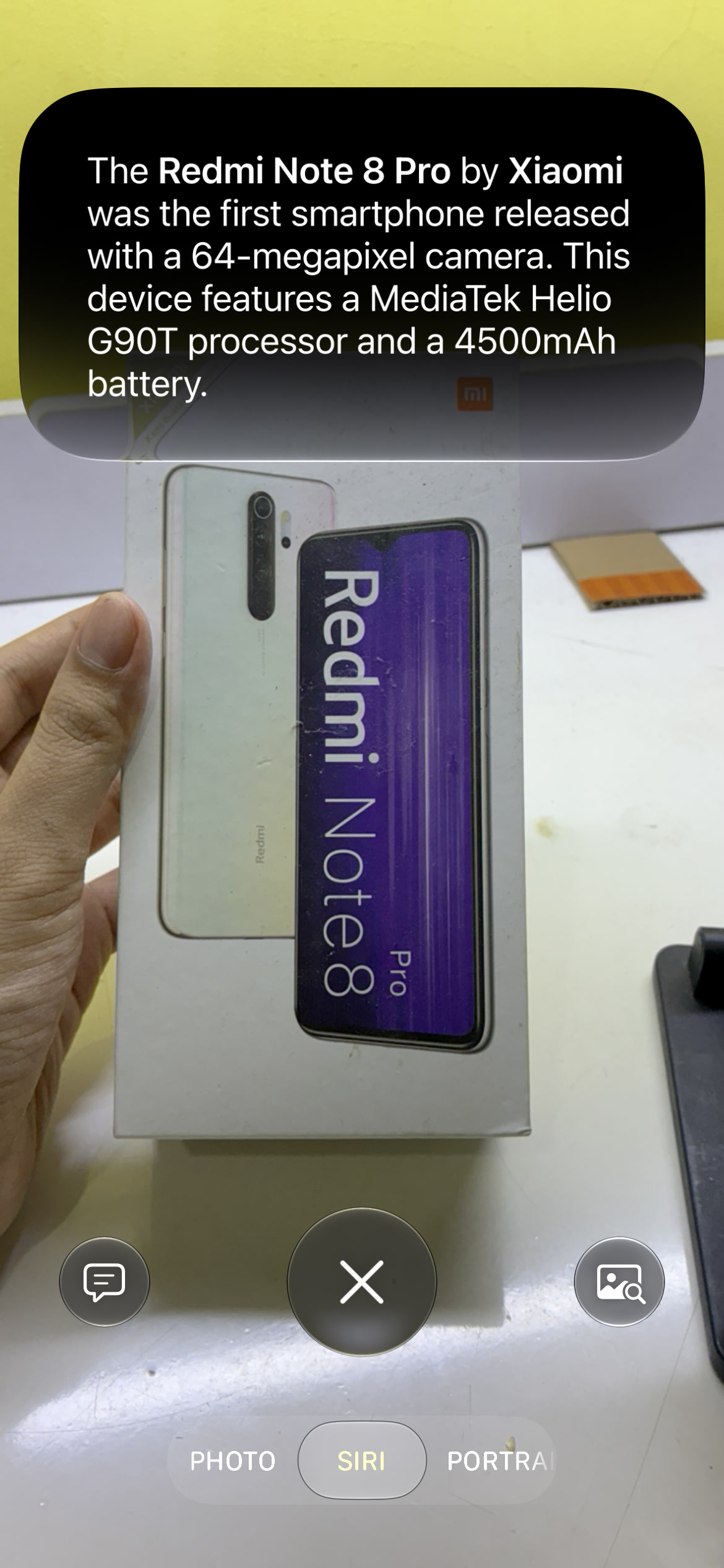 Jawaban Siri dari hasil jepretan